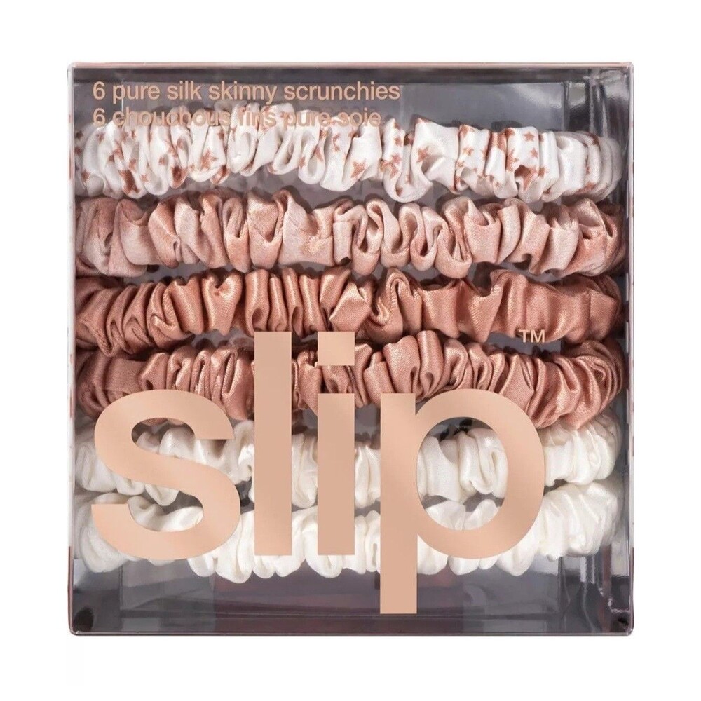 SLIP Mega Value Exclusive Scrunchies Pack of 6 Skinny Scrunchies Hair Ties NEW